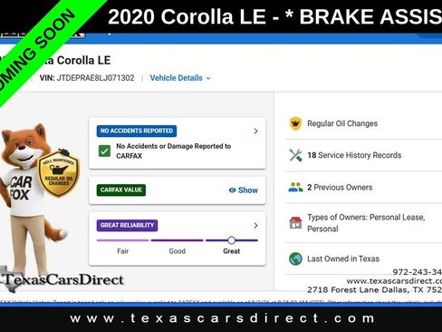 Used 2020 Toyota Corolla LE FWD image 8