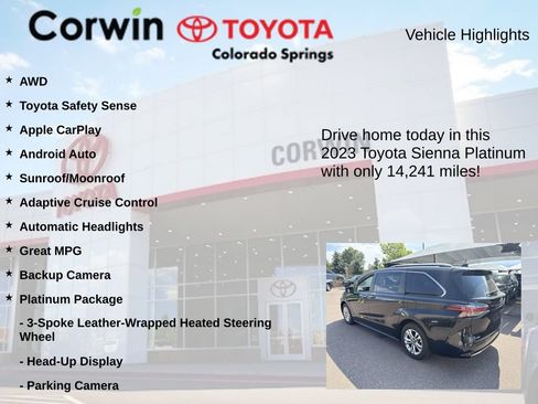 Used 2023 Toyota Sienna Platinum AWD/4WD image 6