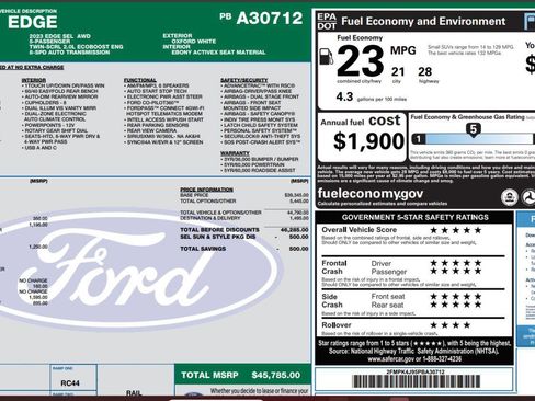 Used 2023 Ford Edge SEL w/ Convenience Package AWD/4WD image 4