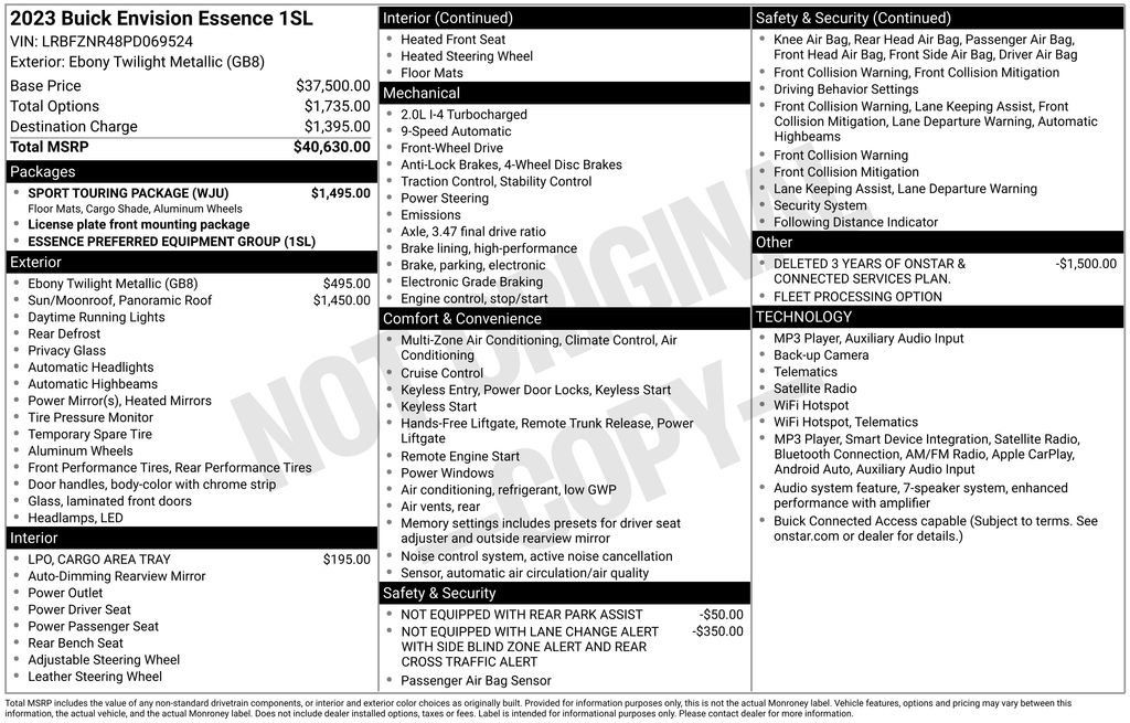Used 2023 Buick Envision Essence w/ Sport Touring Package FWD image 17