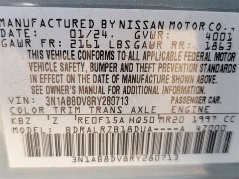 Certified 2024 Nissan Sentra SR w/ Trunk Package image 31