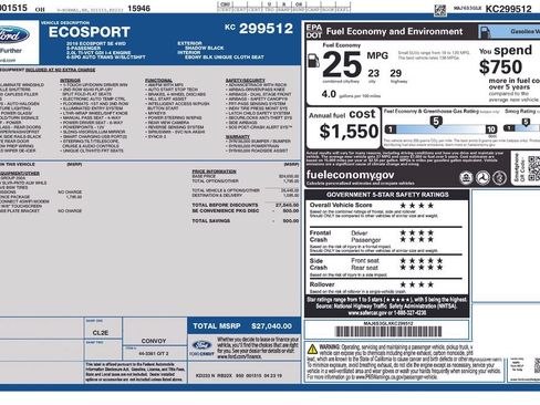 Used 2019 Ford EcoSport SE w/ SE Convenience Package AWD/4WD image 45
