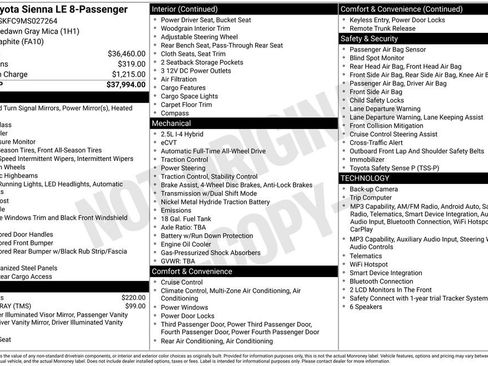 Used 2021 Toyota Sienna LE AWD/4WD image 4