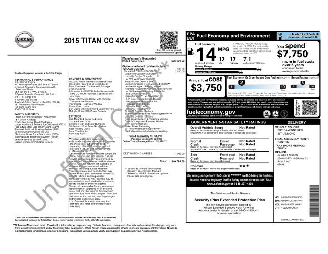 Used 2015 Nissan Titan SV w/ SV Value Truck Package AWD/4WD image 22