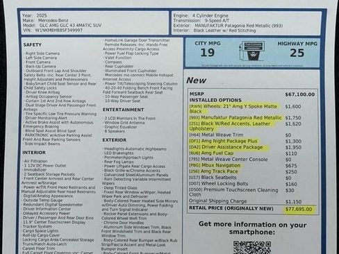 Used 2025 Mercedes-Benz GLC 43 AMG AMG GLC 43 4MATIC SUV image 14