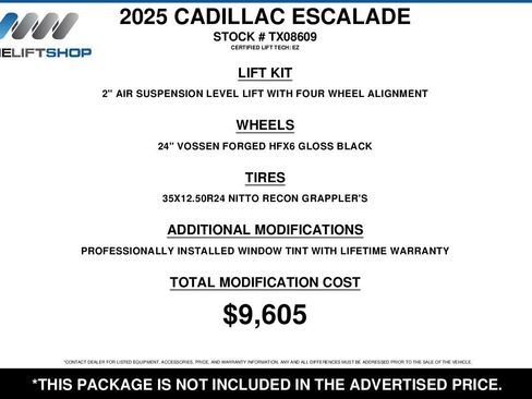 Used 2025 Cadillac Escalade Sport Platinum w/ LPO, Floor Liner Package image 2
