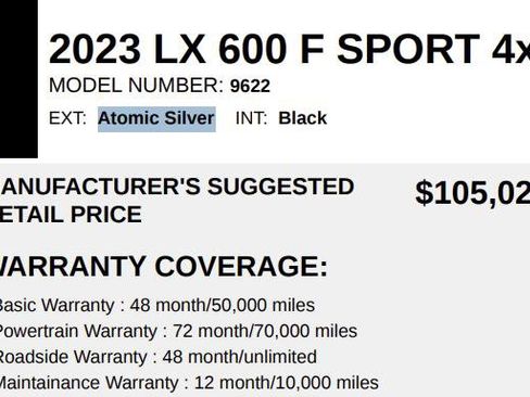 Used 2023 Lexus LX 600 F Sport image 88