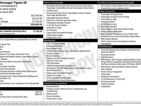 Used 2021 Volkswagen Tiguan SE w/ Panoramic Sunroof Package FWD image 24