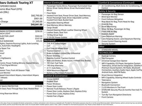 Certified 2024 Subaru Outback Touring XT AWD/4WD image 28
