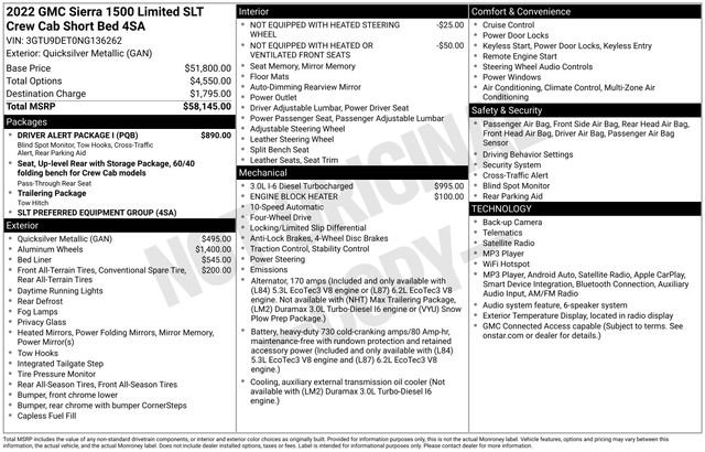 Used 2022 GMC Sierra 1500 SLT w/ Driver Alert Package I AWD/4WD image 46