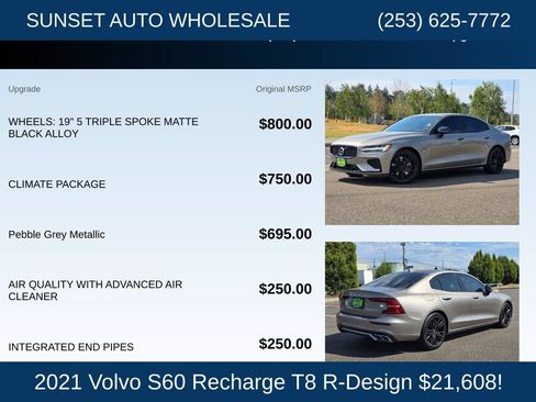 Used 2021 Volvo S60 T8 R-Design w/ Climate Package AWD/4WD image 23