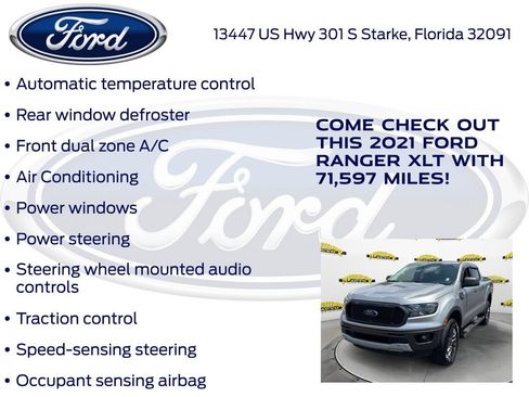 Used 2021 Ford Ranger XLT w/ Equipment Group 301A Mid RWD image 23