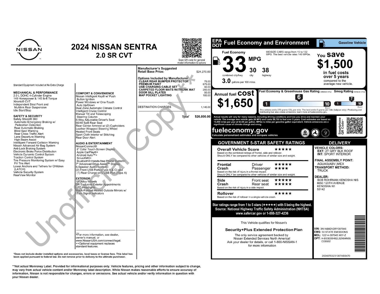 Certified 2024 Nissan Sentra SR FWD image 29