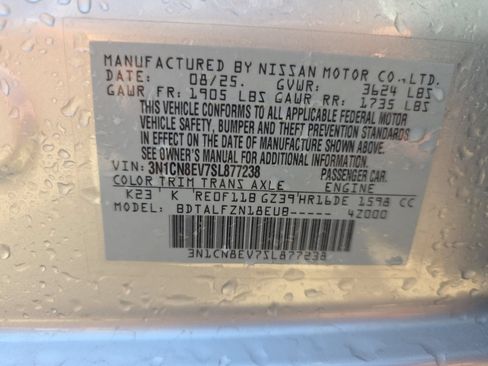 Certified 2025 Nissan Versa SV w/ Trunk Package FWD image 32