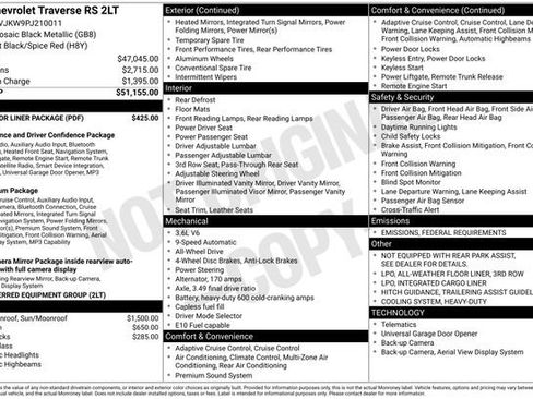 Certified 2023 Chevrolet Traverse RS w/ LPO, Floor Liner Package image 7
