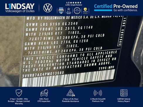 Certified 2023 Volkswagen Tiguan S w/ Driver Assistance Package image 26