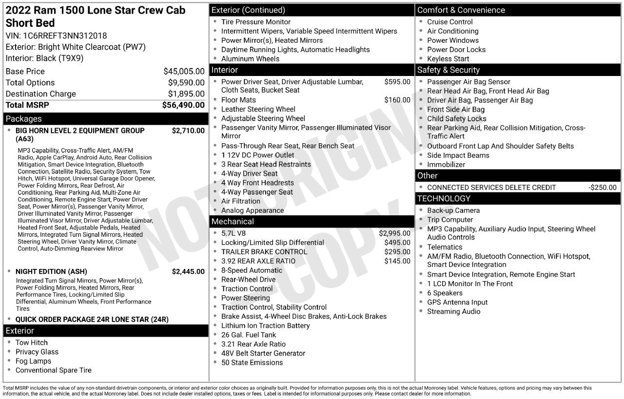 Used 2022 RAM 1500 Lone Star RWD image 28