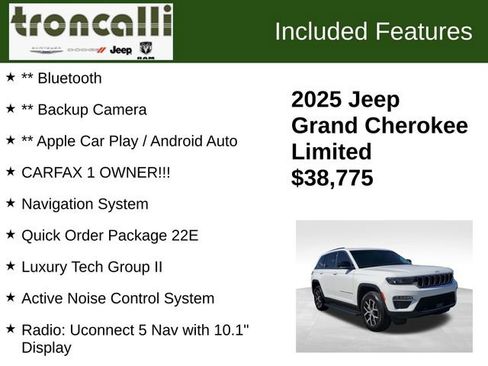 Certified 2025 Jeep Grand Cherokee Limited w/ Luxury Tech Group II RWD image 5