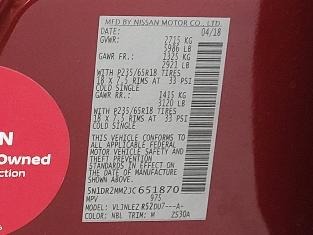 Used 2018 Nissan Pathfinder SV w/ Cargo Package AWD/4WD image 33