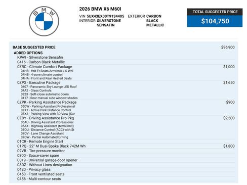Used 2026 BMW X6 M60i AWD/4WD image 85