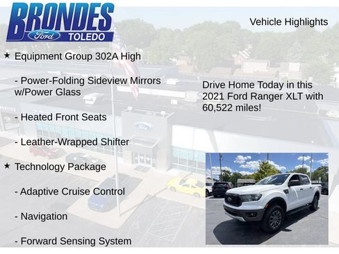 Used 2021 Ford Ranger XLT w/ Equipment Group 302A High AWD/4WD image 12