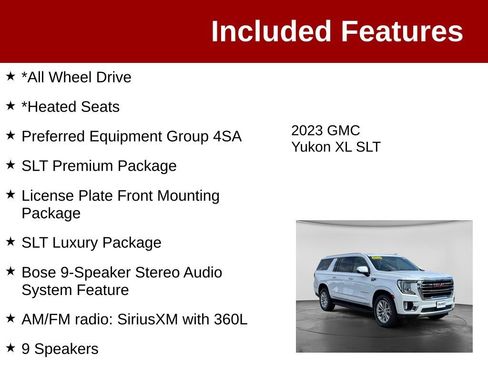 Used 2023 GMC Yukon XL SLT w/ SLT Premium Package AWD/4WD image 3