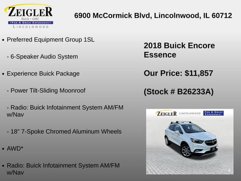 Used 2018 Buick Encore Essence w/ Experience Buick Package AWD/4WD image 6