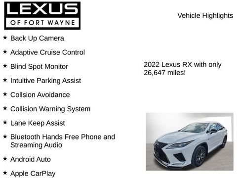 Used 2022 Lexus RX 350 F Sport image 2