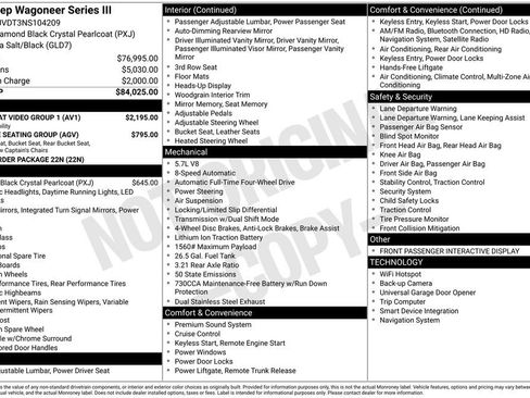 Used 2022 Jeep Wagoneer Series III w/ Rear Seat Video Group 1 image 41