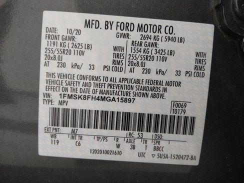 Used 2021 Ford Explorer Limited w/ Equipment Group 301A AWD/4WD image 33