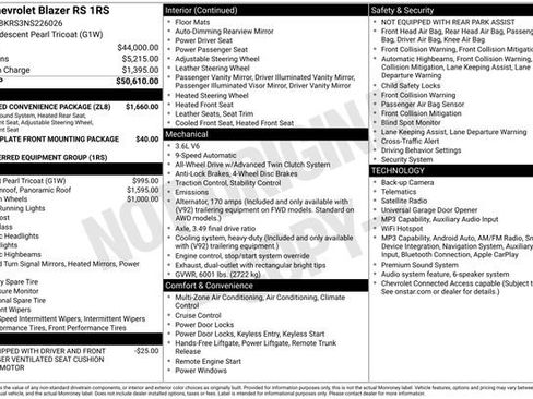 Used 2022 Chevrolet Blazer RS w/ Enhanced Convenience Package AWD/4WD image 3