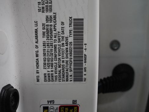 Used 2019 Honda Ridgeline RTL-T image 25