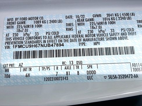 Certified 2022 Ford Escape SEL w/ Technology Package AWD/4WD image 34