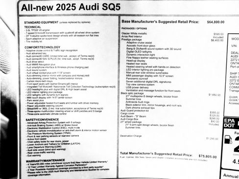 New 2025 Audi SQ5 Prestige image 30
