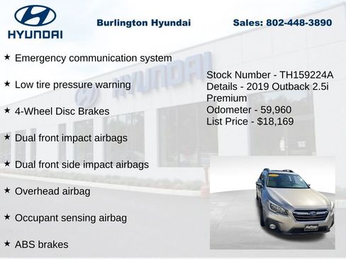 Used 2019 Subaru Outback 2.5i Premium AWD/4WD image 20