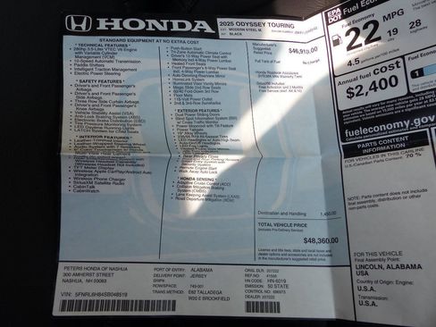 Used 2025 Honda Odyssey Touring image 48