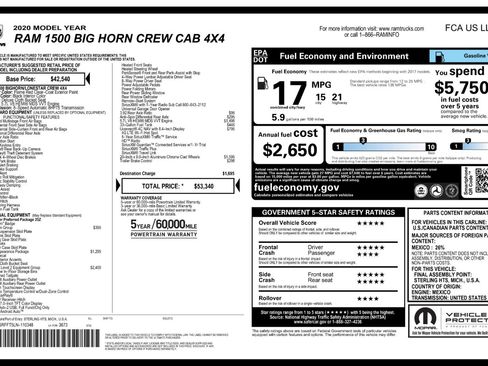 Used 2020 RAM 1500 Big Horn AWD/4WD image 53