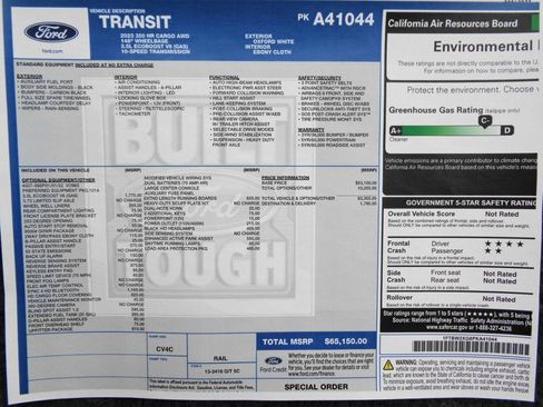 Used 2023 Ford Transit 350 T-350 148 Hi Rf 9500 GVWR AWD w/ Upfitter Package image 7