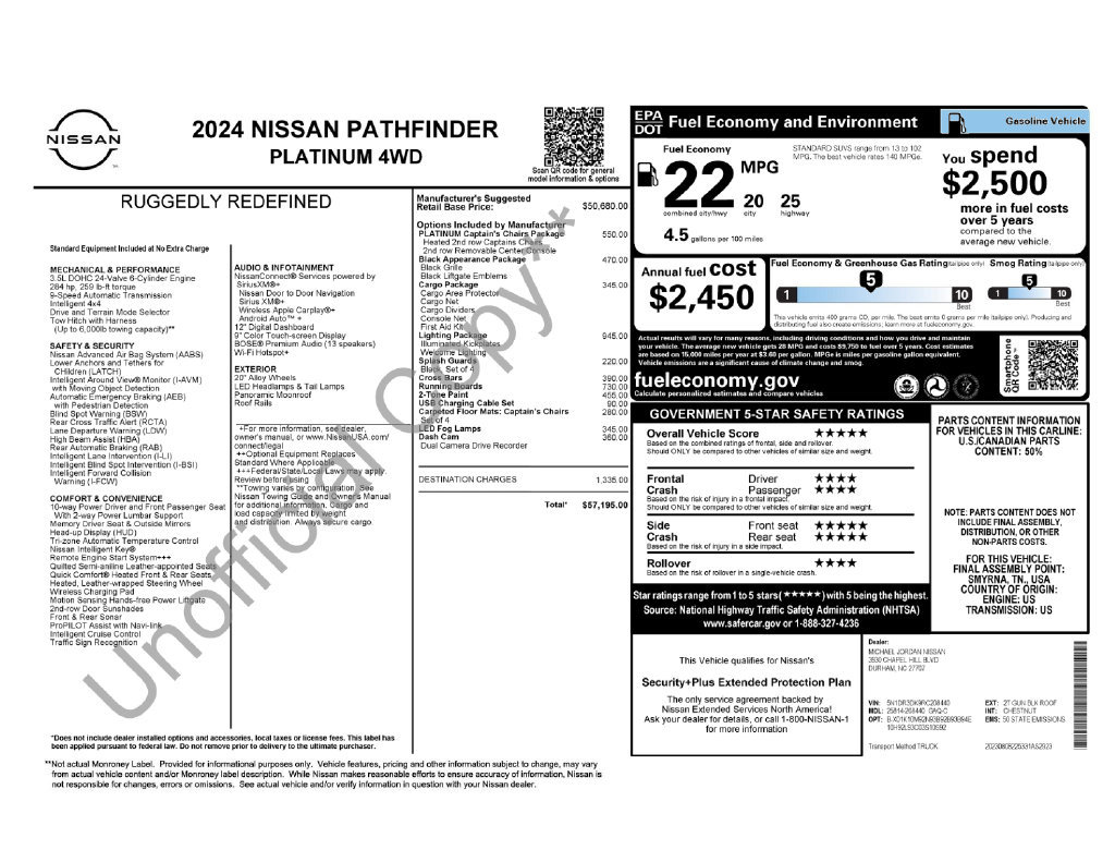 Certified 2024 Nissan Pathfinder Platinum w/ Lighting Package (N93) AWD/4WD image 2
