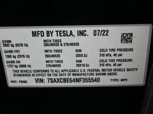 Used 2022 Tesla Model X Plaid AWD/4WD image 8