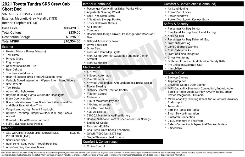 Used 2021 Toyota Tundra SR5 RWD image 3