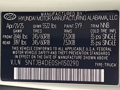 Used 2025 Hyundai Santa Cruz SEL FWD image 59