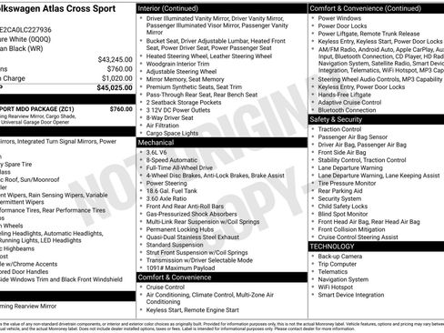 Used 2020 Volkswagen Atlas Cross Sport SEL w/ Cross Sport MDO Package AWD/4WD image 3