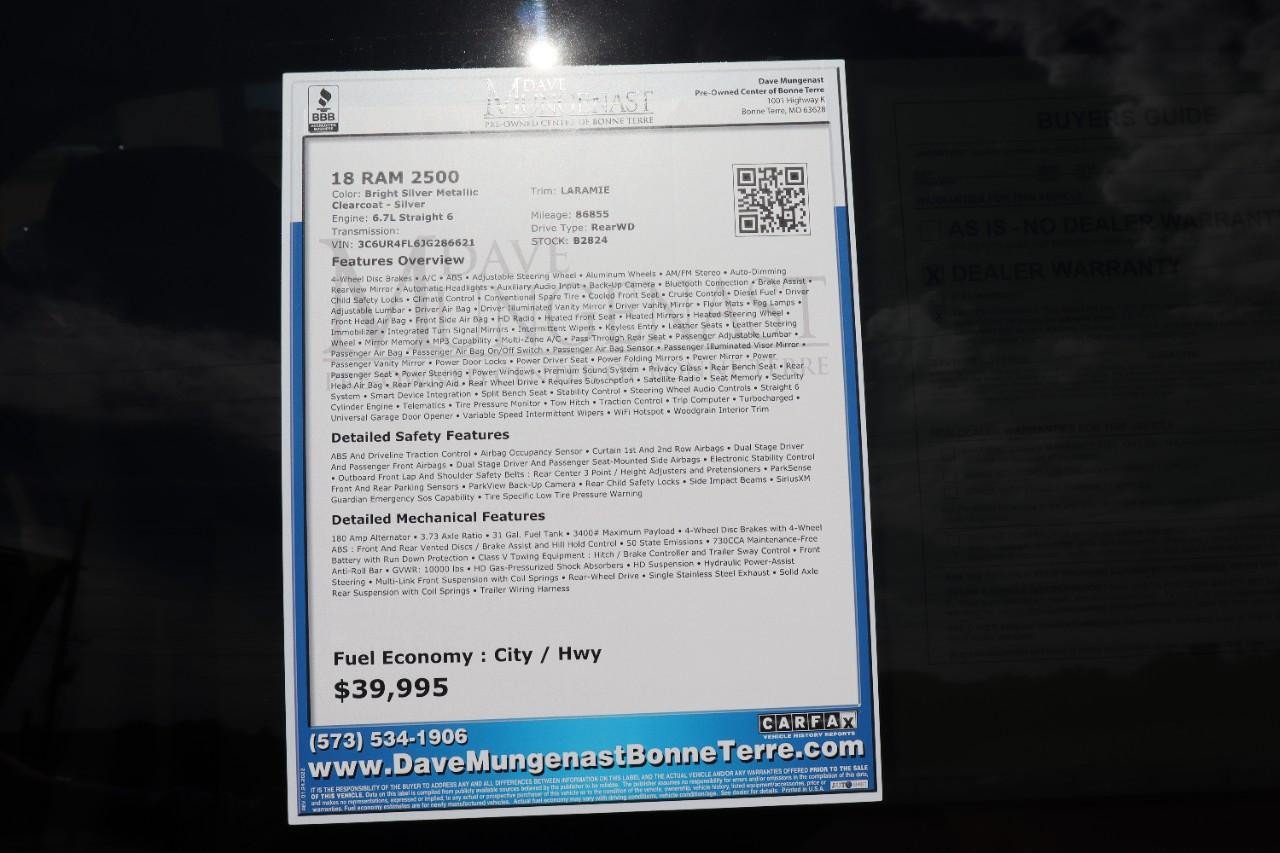 Used 2018 RAM 2500 Laramie w/ Convenience Group RWD image 23