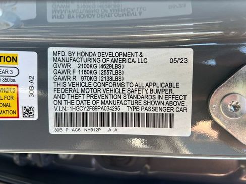 Certified 2023 Honda Accord Touring image 17
