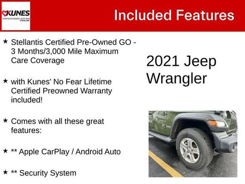 Certified 2021 Jeep Wrangler Unlimited Sport AWD/4WD image 4