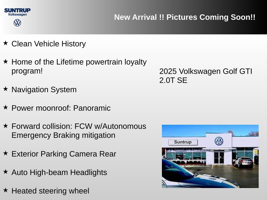 Used 2025 Volkswagen GTI SE FWD image 2