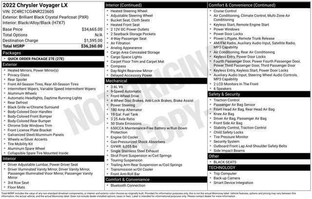 Used 2022 Chrysler Voyager LX FWD image 44