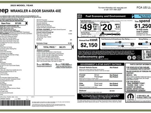 Used 2025 Jeep Wrangler Unlimited Sahara AWD/4WD image 3