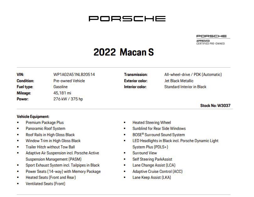 Certified 2022 Porsche Macan S AWD/4WD image 7
